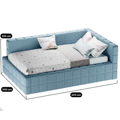 Кровать полутороспальная мягкая с ортопедической решеткой КВАДРО-П, 120х200