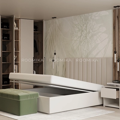 Кровать двуспальная мягкая ЛИБЕРТИ с подъемным механизмом, 180x200