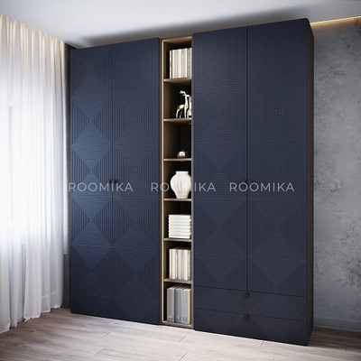 Шкаф 2 дверный, фрезерованные фасады в эмали LE210.44-1