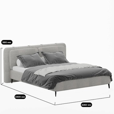Кровать двуспальная мягкая СТЕНЛИ, 180x200