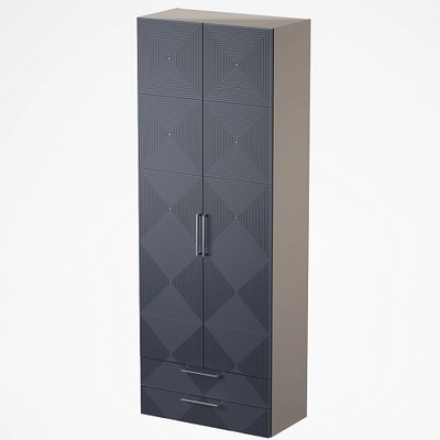 Шкаф 2 дверный с ящиками, фрезерованные фасады в эмали LE211.44