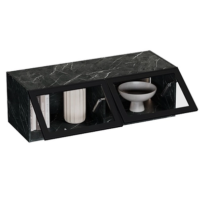 Антресоль с двумя откидными стеклянными дверями R312.45ST с подсветкой