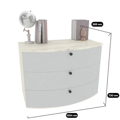 Комод радиусный 3 ящика P703