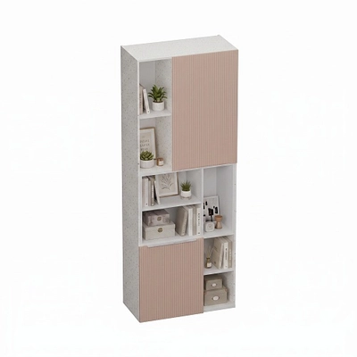 Шкаф книжный с нишей, фасады в эмали LE227 L/R