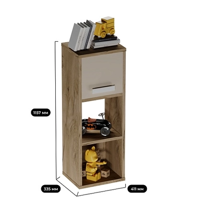 Cтеллаж сквозной книжный на 3 ниши с фасадом E803