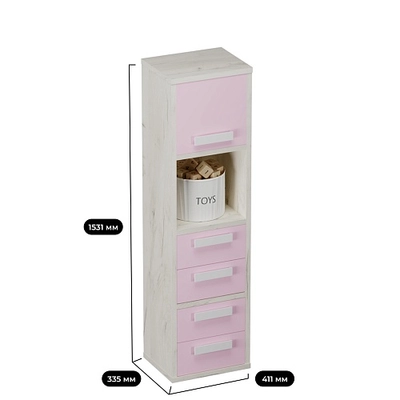 Cтеллаж сквозной книжный на 4 ниши с фасадом E804