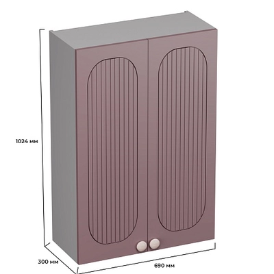 Антресоль двудверная, фрезерованные фасады в эмали LE339.300