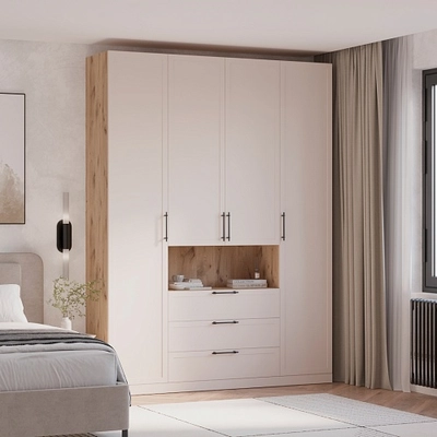 Шкаф четырехдверный для одежды с нишей A205