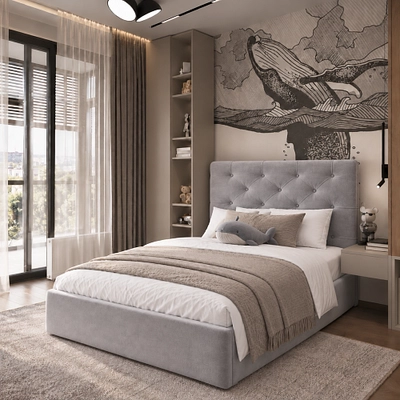 Кровать мягкая МИРА MI120 с подъемным механизмом, 120x200