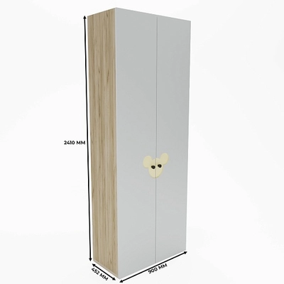 Шкаф двухдверный узкий, фасады в эмали LE210.44-1