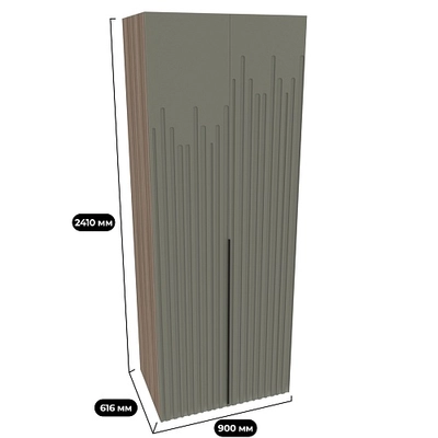 Шкаф 2 дверный, фрезерованные фасады в эмали LE210.60-4