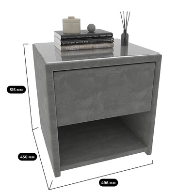 Тумба прикроватная мягкая, стекло прозрачное САНРАЙС 751