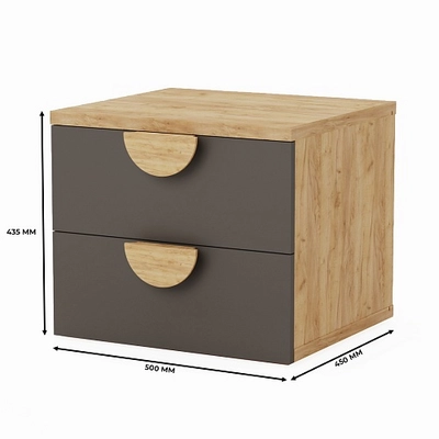 Тумба прикроватная 2 ящика, фасады в эмали LE701