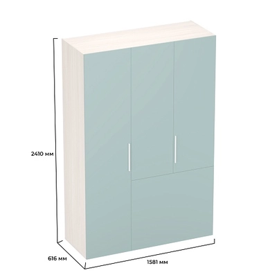 Шкаф двухдверный с фальш-стенкой и раздвижжными дверьми LG205 L/R