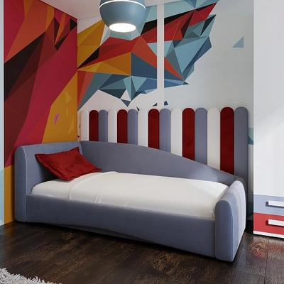 Кровать мягкая с ящиком для белья ТОКИО, 120x200