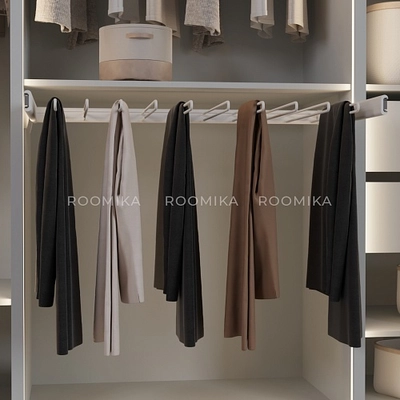 BELLE  Вешалка для брюк, 900 мм, цвет белый, BE90TRWH