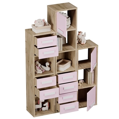 Стеллаж сквозной книжный на 12 ниш с ящиками E803,E804,E805