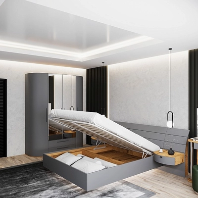 Шкаф 2 дверный с ящиками  и зеркалом P211.60Z