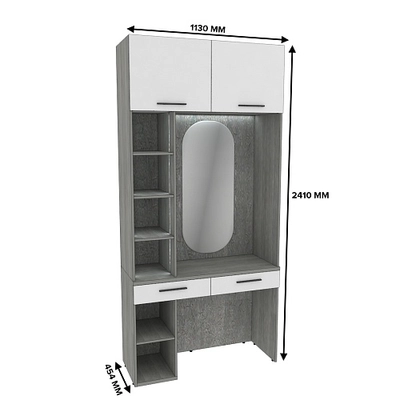 Столик туалетный с антресолью и стеллажом с подсветкой LG414.44