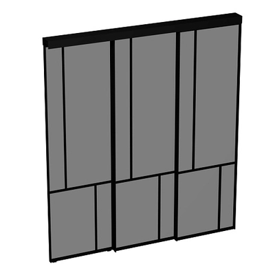 Раздвижная перегородка-купе, стекло Титан GRACE 17