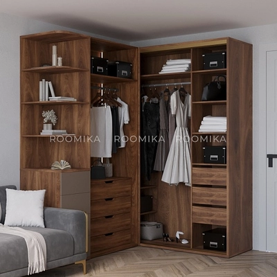 Шкаф для спальни с четырьмя ящиками и штангой с подсветкой R210.60-3