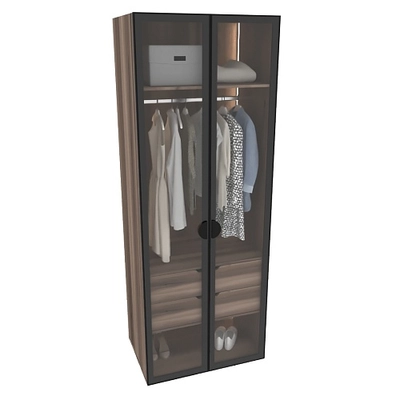 Шкаф для спальни с двумя ящиками и штангой с подсветкой R210.60-2