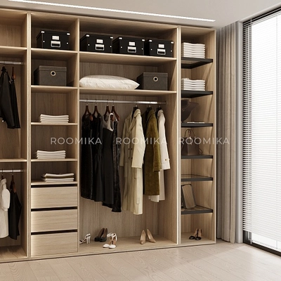 Гардеробная система без фасадов Элементис 1