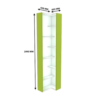 Стеллаж завершающий угловой разносторонний  с подсветкой L230.60 L/R
