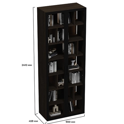 Шкаф-стеллаж со стеклянными фасадами с подсветкой R212