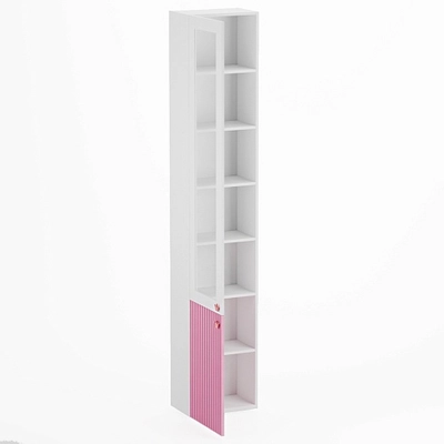 Шкаф книжный со стеклом, фасады в эмали LE241