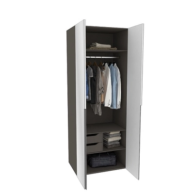 Шкаф 2 дверный с зеркалом, фасады в эмали LE210.60-2Z