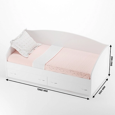 Кровать односпальная с ящиками P902N, 90x190