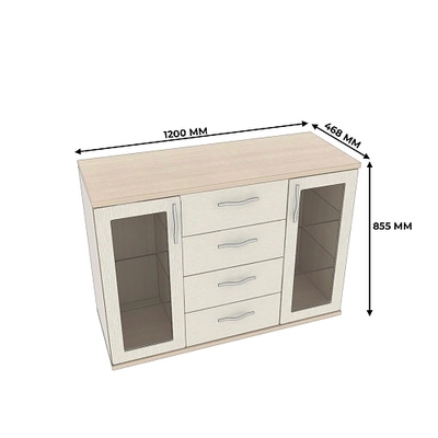 Комод со стеклянными полками P707.1