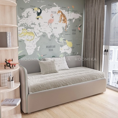 Мягкая кровать-диван ЗУМА L/R с подъемным механизмом, 90x190