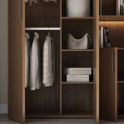 Шкафная группа, фасады наутральный шпон Лацио 98