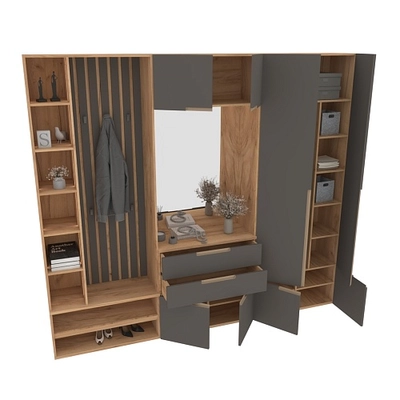 Лацио прихожая, фрезерованные фасады в эмали 30