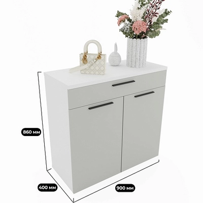 Тумба широкая 2 дверная с ящиком L876
