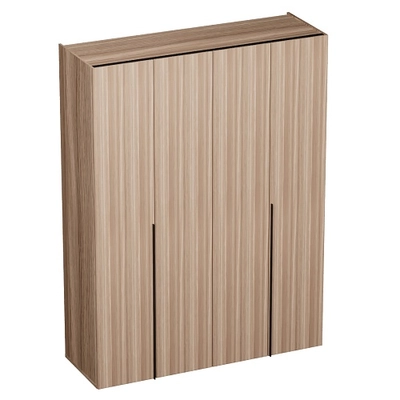 Шкаф со складными дверями, со стеклянной полкой в металлическом профиле с подсветкой L264