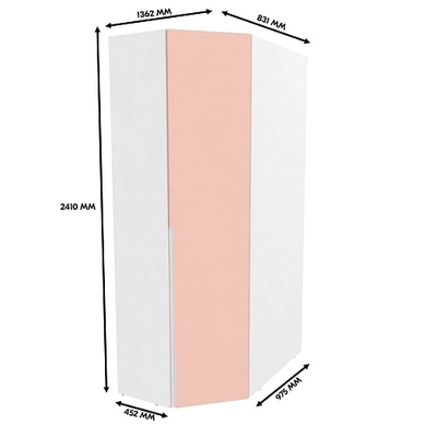 Шкаф угловой, фасады в эмали LE209.44 L/R