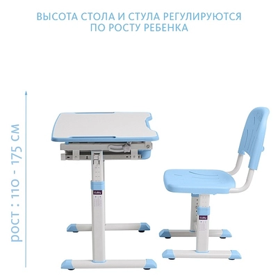 Комплект парта + стул трансформеры SORPRESA BLUE Cubby