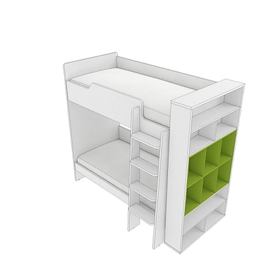 Кровать двухъярусная L908, 90x190 L/R