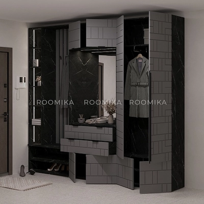 Лацио прихожая, фрезерованные фасады в эмали 31