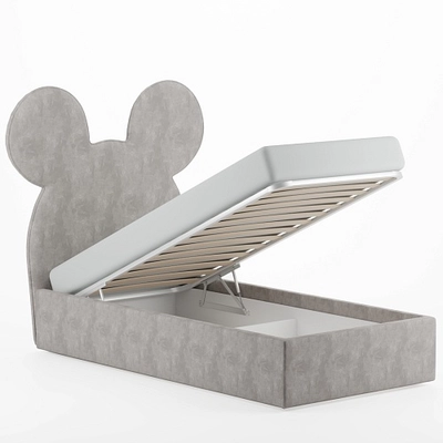 Кровать односпальная мягкая МИККИ с подъемным механизмом, 90x190