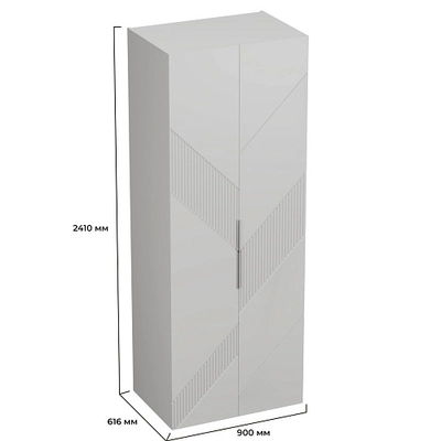 Шкаф 2 дверный, фрезерованные фасады в эмали LE210.60-1