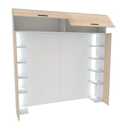 Ниша для кровати с секциями с подсветкой L407.44