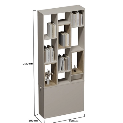 Стеллаж-тумба перегородка со вставками LG239.90