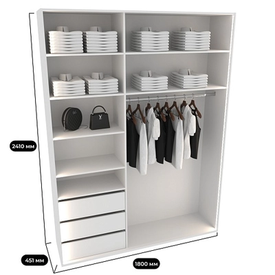 Шкаф с ящиками и штангой с подсветкой M180.45-1 L/R