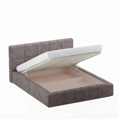 Кровать двуспальная мягкая КВАДРО-СОФТ с подъемным механизмом, 180x200