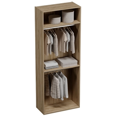 Шкаф двухдверный узкий, фрезерованные фасады в эмали LE210.44-1