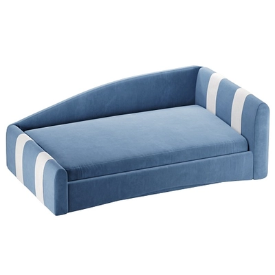 Кровать односпальная мягкая с ящиком для белья ТОКИО с полосками, 90x190